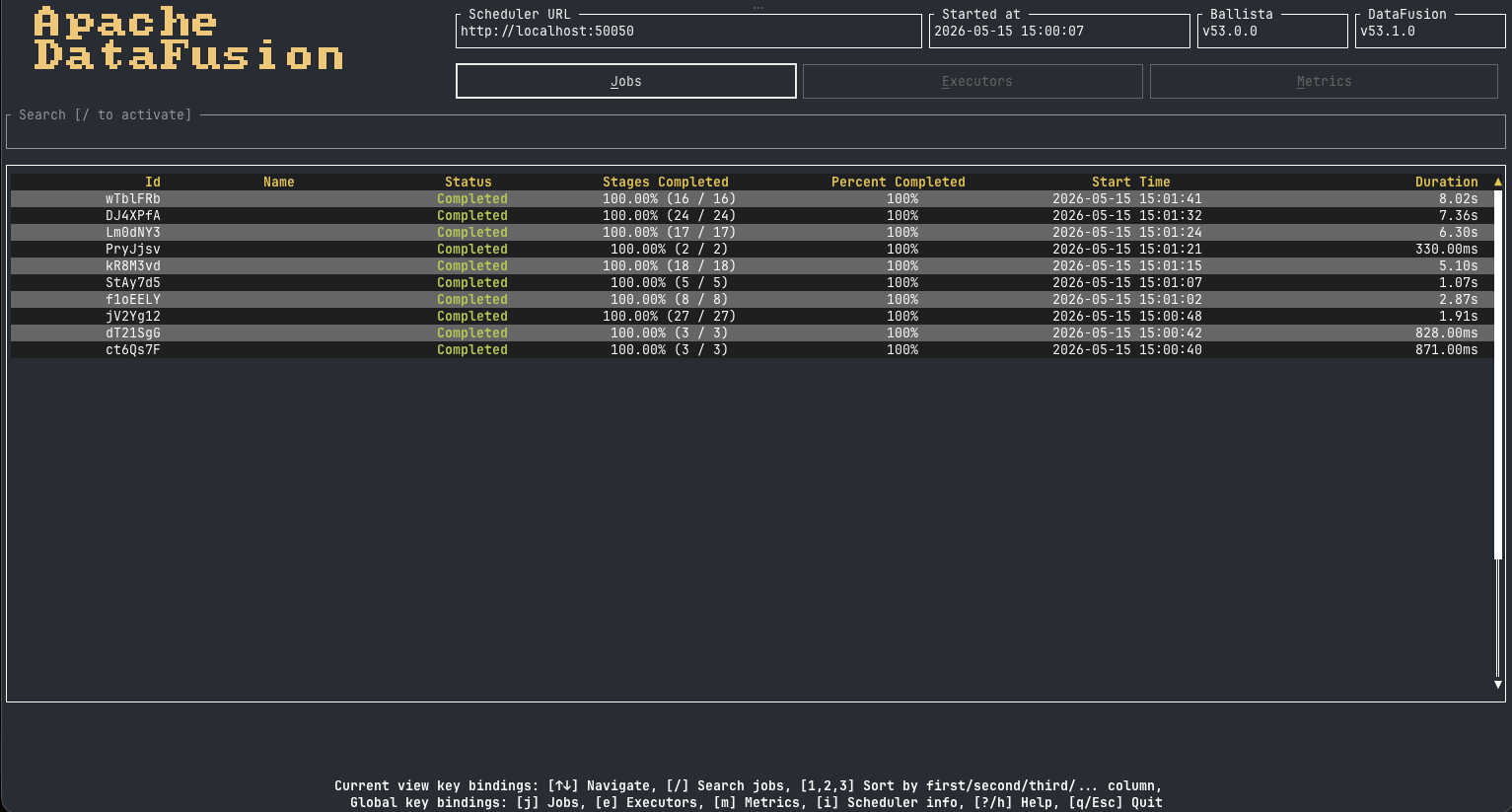Ballista TUI jobs view